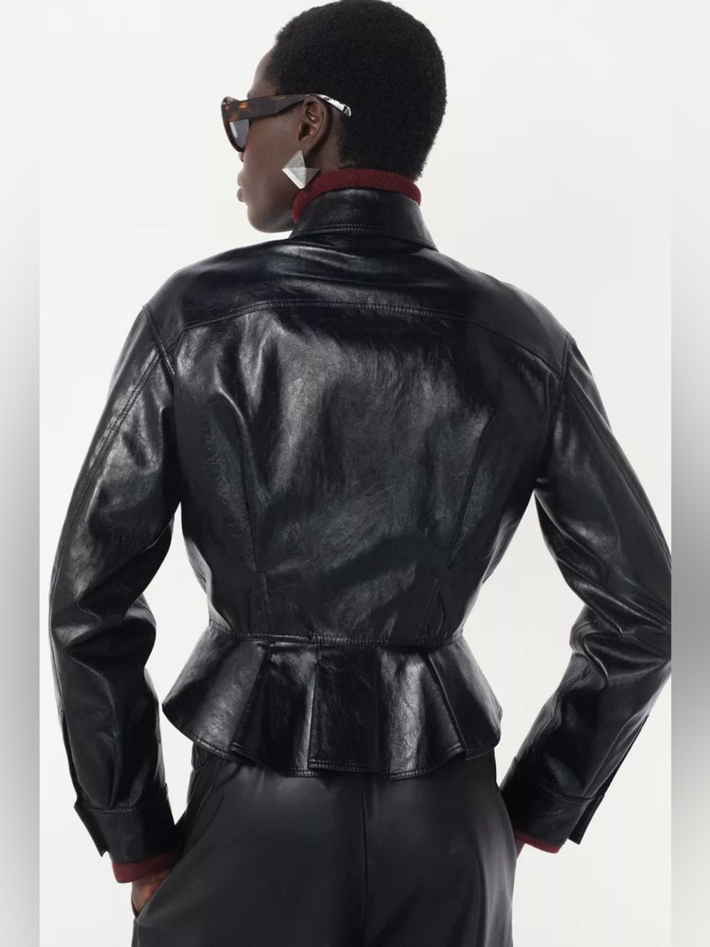 Zara Black Faux Leather Jacket. POP